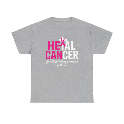 Heal Cancer Believe God Christian Breast Cancer Awareness T-Shirt