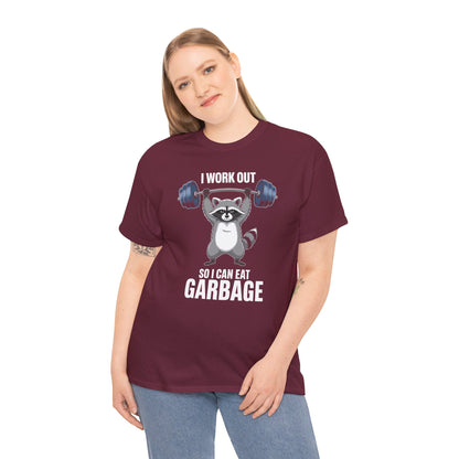 Raccoon Deadlift Bodybuilding Animal Funny Gym Fitness T-Shirt