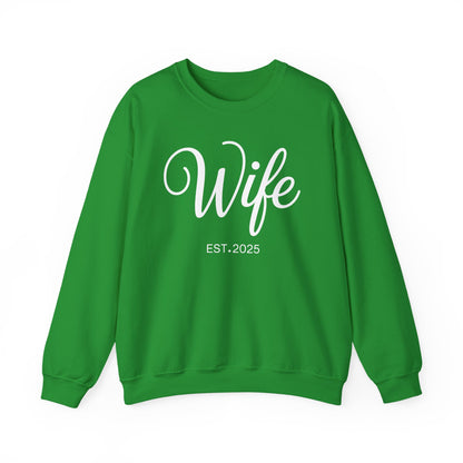 Wife Est 2025 Just Married Honeymoon Wedding Couples Sweatshirt