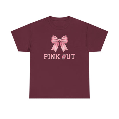 Pink Out Football Bow Preppy Breast Cancer Awareness Women T-Shirt