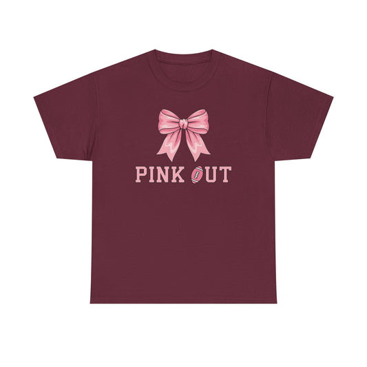 Pink Out Football Bow Preppy Breast Cancer Awareness Women T-Shirt