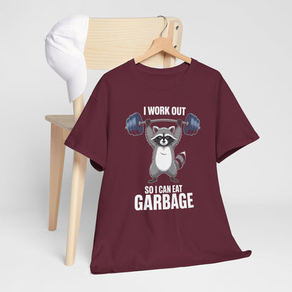 Raccoon Deadlift Bodybuilding Animal Funny Gym Fitness T-Shirt