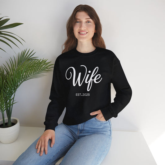 Wife Est 2025 Just Married Honeymoon Wedding Couples Sweatshirt