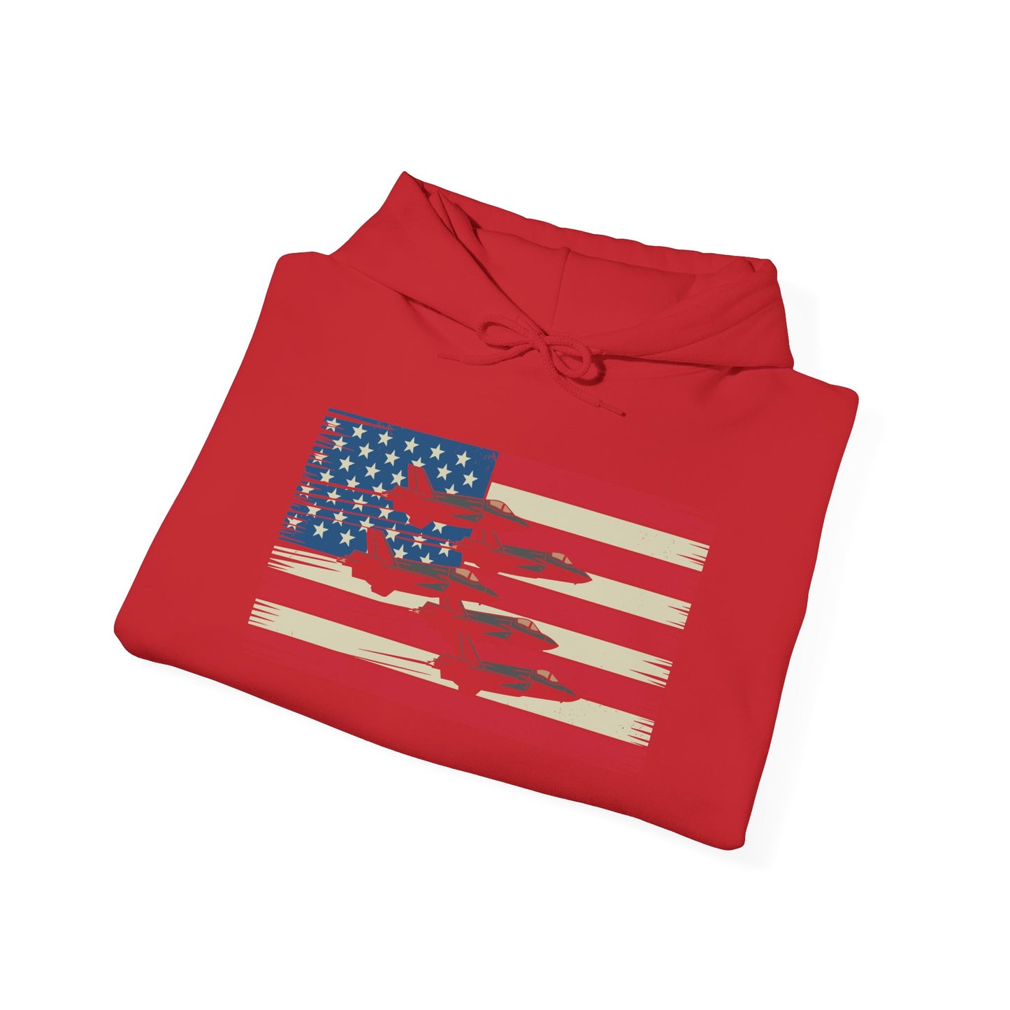 Vintage American Flag USA Fighter Jets 4th of July Patriotic Hoodie