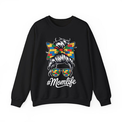 Building Block Messy Bun Mom Life Master Builder Mothers Day Sweatshirt