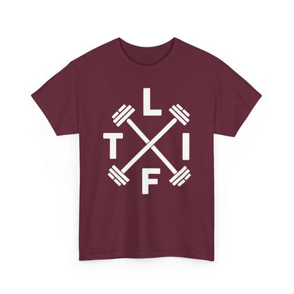 LIFT Weightlifting Fitness Barbells Crossed Circle T-Shirt