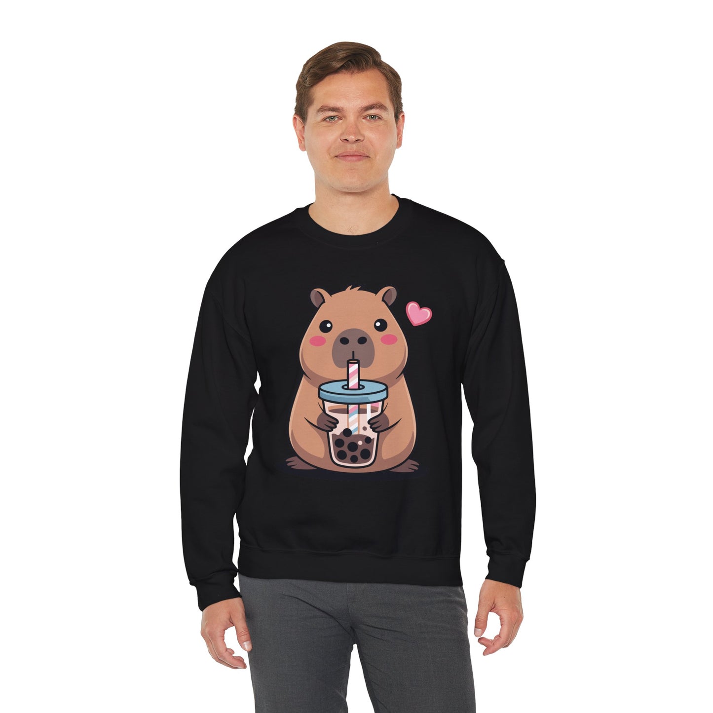 Cute Capybara Kawaii Anime Drinking Bubble Tea Lover Girls Sweatshirt