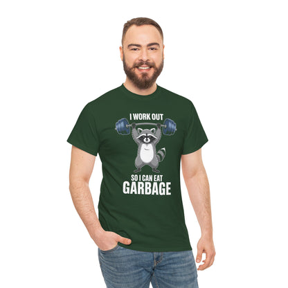 Raccoon Deadlift Bodybuilding Animal Funny Gym Fitness T-Shirt