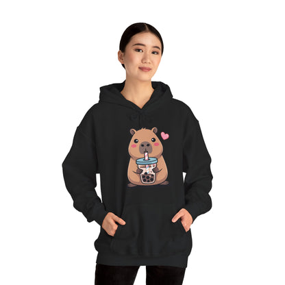 Cute Capybara Kawaii Anime Drinking Bubble Tea Lover Girls Hoodie