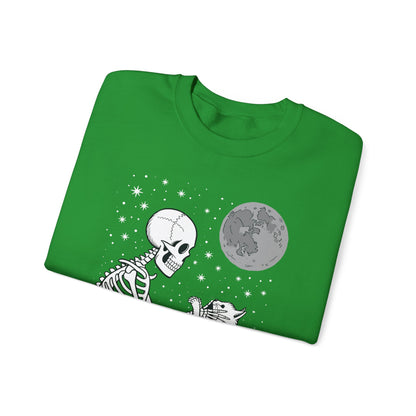 Skeleton Cat Skull Kitty Cute Goth Halloween Men Women Sweatshirt