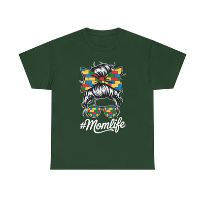 Building Block Messy Bun Mom Life Master Builder Mothers Day T-Shirt