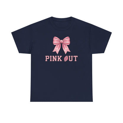 Pink Out Football Bow Preppy Breast Cancer Awareness Women T-Shirt