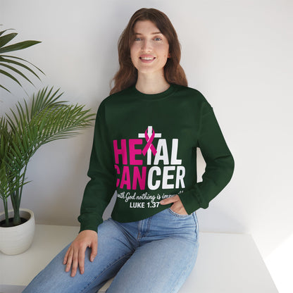 Heal Cancer Believe God Christian Breast Cancer Awareness Sweatshirt