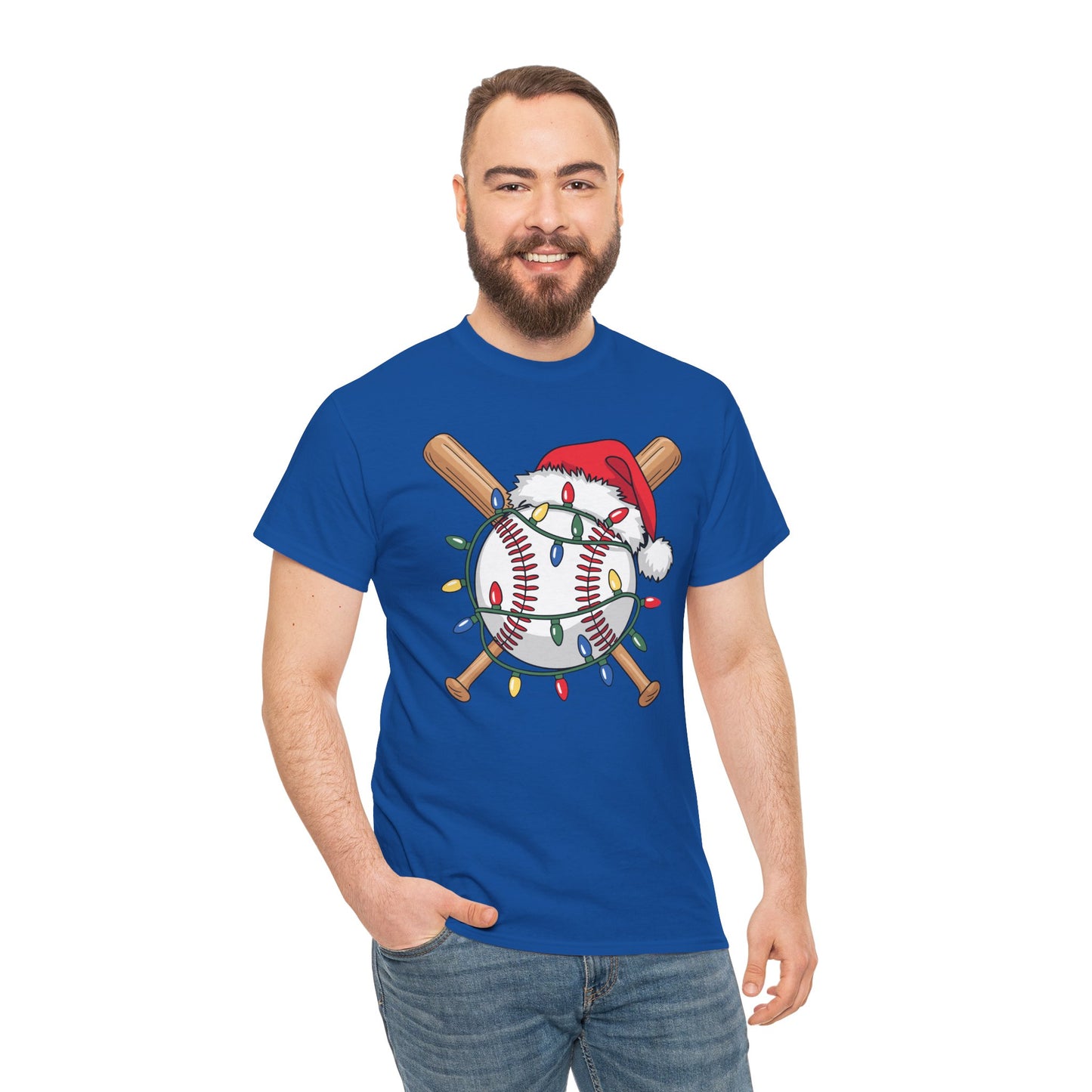 Santa Sports Design For Men Boys Christmas Baseball Player T-Shirt