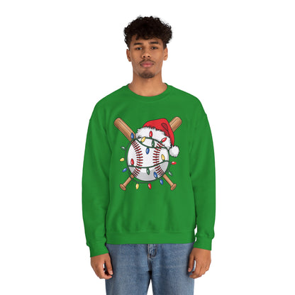Santa Sports Design For Men Boys Christmas Baseball Player Sweatshirt