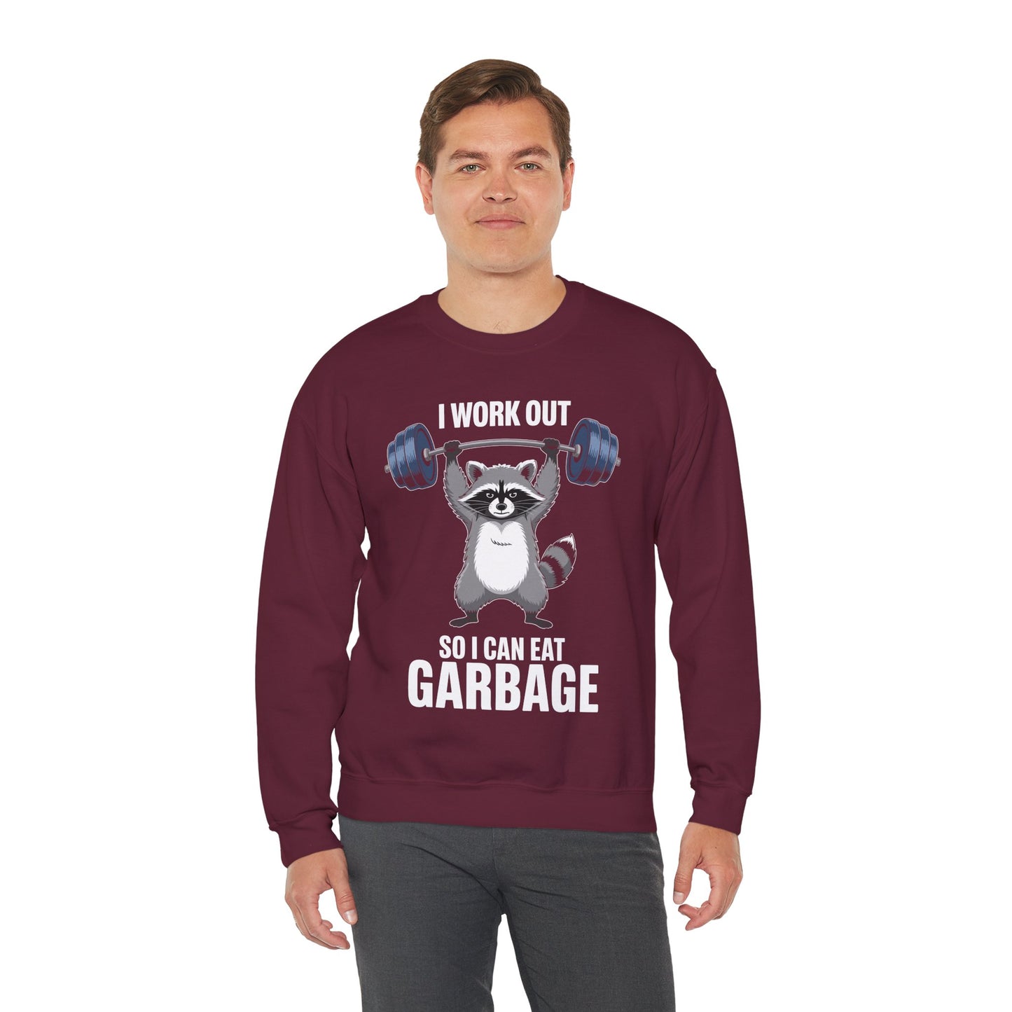 Raccoon Deadlift Bodybuilding Animal Funny Gym Fitness Sweatshirt