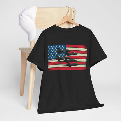 Vintage American Flag USA Fighter Jets 4th of July Patriotic T-Shirt