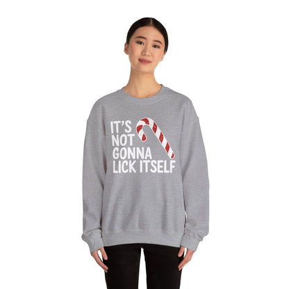 Funny Candy Cane Lick Itself Adult Christmas in July Gift Sweatshirt