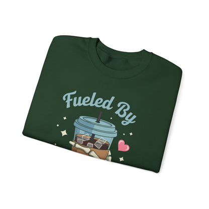 Fueled by Iced Coffee and Anxiety Funny Coffee Lover Sweatshirt