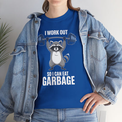 Raccoon Deadlift Bodybuilding Animal Funny Gym Fitness T-Shirt