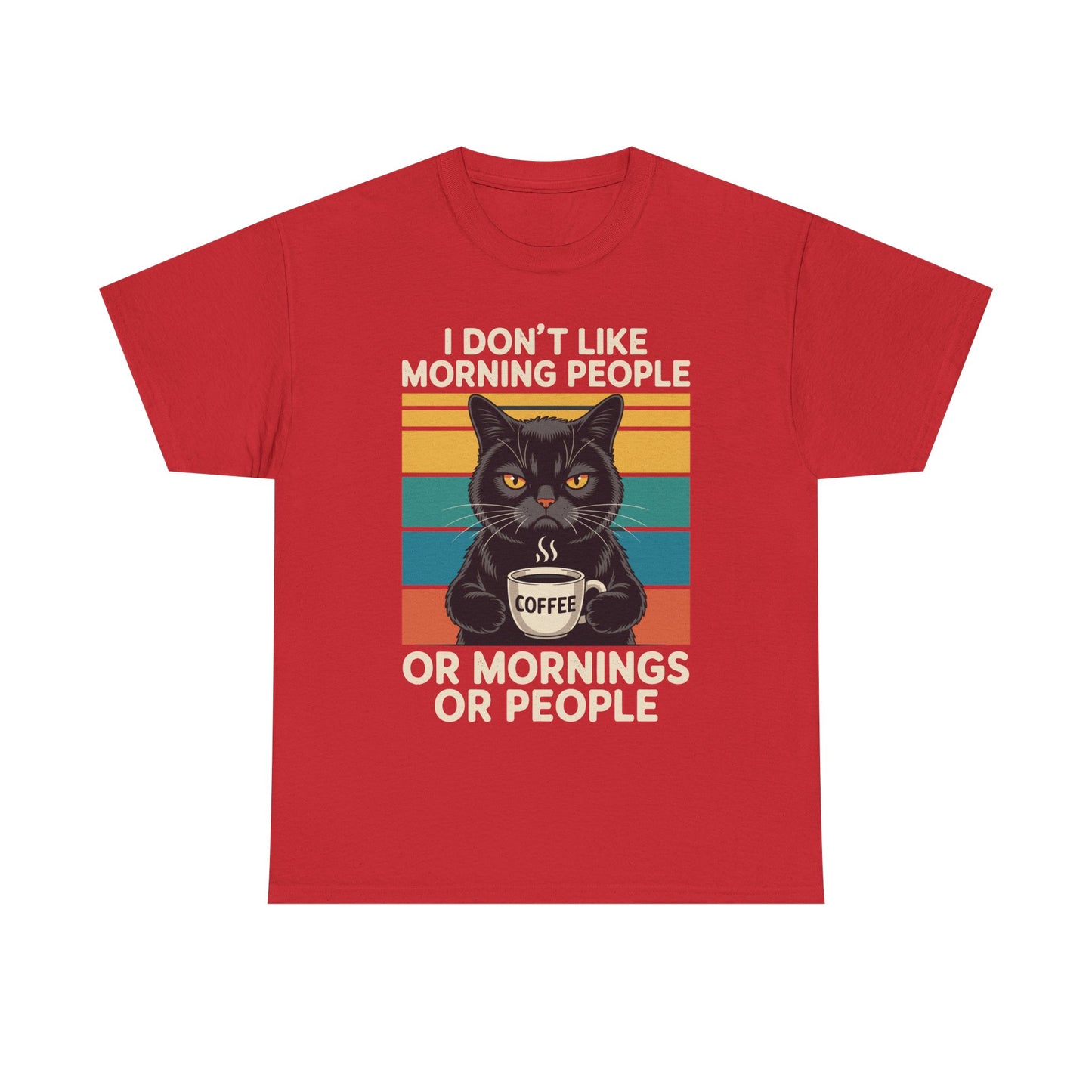 I Hate Morning People And Mornings And People Coffee Cat T-Shirt