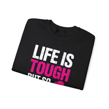 Life Is Tough But So Is My Wife Breast Cancer Awareness Gift Sweatshirt