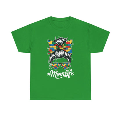 Building Block Messy Bun Mom Life Master Builder Mothers Day T-Shirt