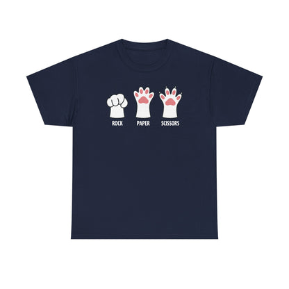 Funny  Introvert Cat Animal Rescue Rock Paper Scissors Cute Paw Cat T-Shirt