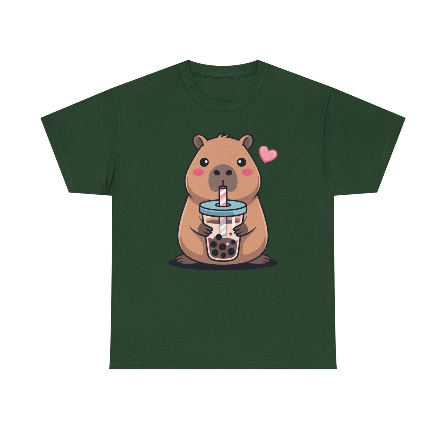 Cute Capybara Kawaii Anime Drinking Bubble Tea Lover Girls T-Shirt