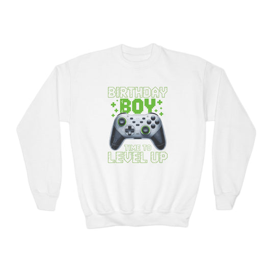 Level Up Birthday Boy Video Game Sweatshirt