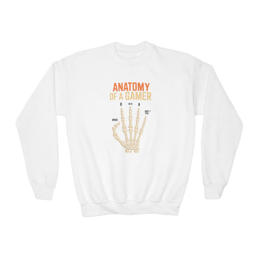 Funny Anatomy Of A Gamer Skeleton Hand Boys Kids Teens Sweatshirt