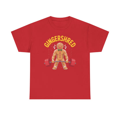 Funny Gingershred Gingerbread Man Gym Bodybuilding Christmas T-Shirt