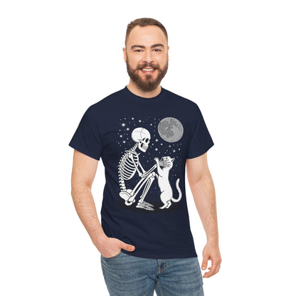 Skeleton Cat Skull Kitty Cute Goth Halloween Men Women T-Shirt