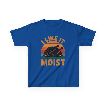 I Like It Moist Unisex Kids Black Thanksgiving T-Shirt