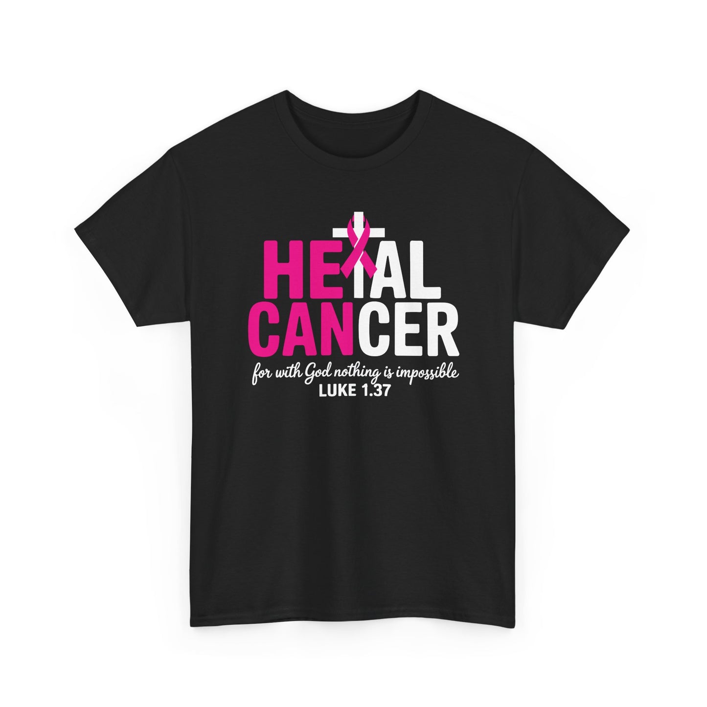 Heal Cancer Believe God Christian Breast Cancer Awareness T-Shirt