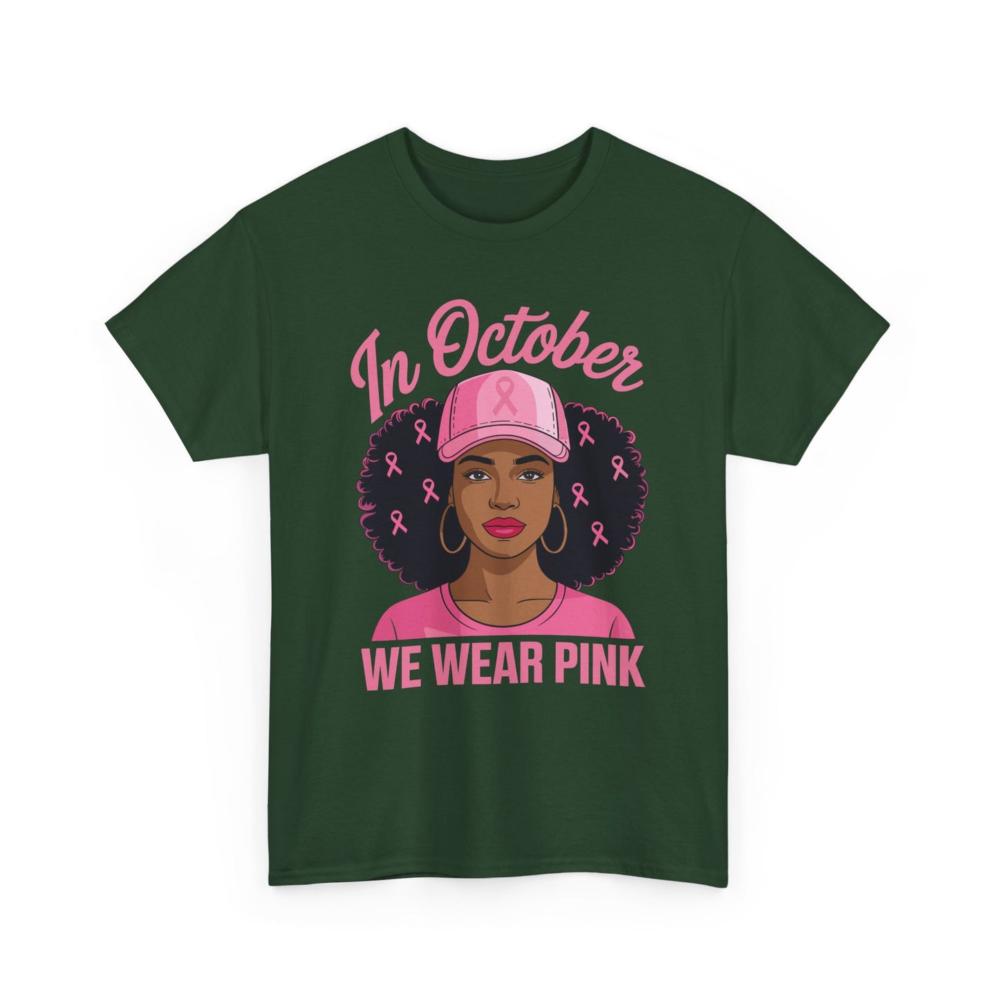 In October We Wear Pink Black Women Breast Cancer Awareness T-Shirt