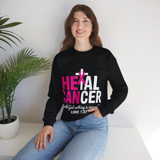 Heal Cancer Believe God Christian Breast Cancer Awareness Sweatshirt