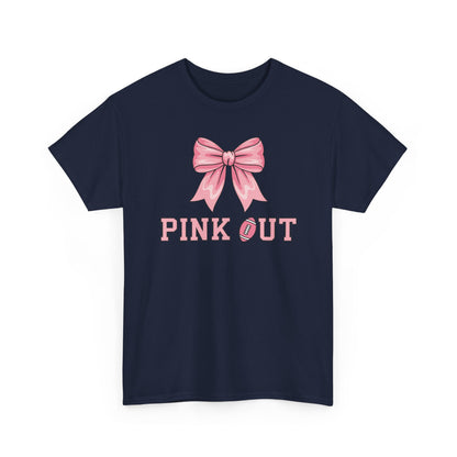 Pink Out Football Bow Preppy Breast Cancer Awareness Women T-Shirt