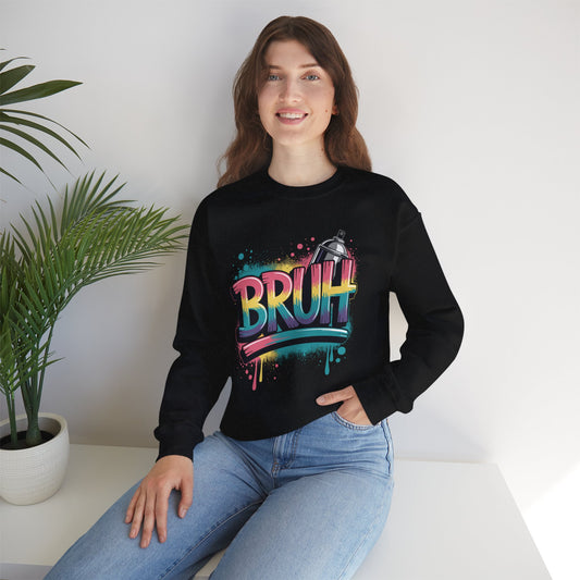 Bruh Graffiti Funny Saying Street Art Meme Men Boys Kids Sweatshirt