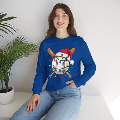 Santa Sports Design For Men Boys Christmas Baseball Player Sweatshirt
