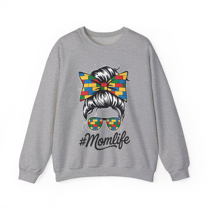 Building Block Messy Bun Mom Life Master Builder Mothers Day Sweatshirt