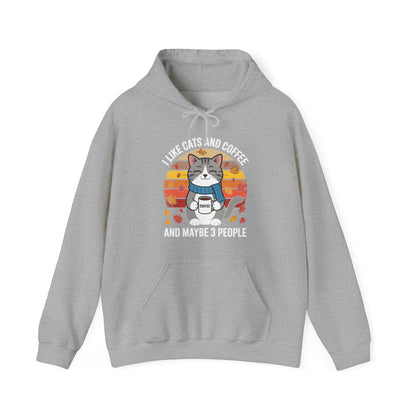 I Like Cats And Coffee And Maybe 3 People , Cats Lover Hoodie
