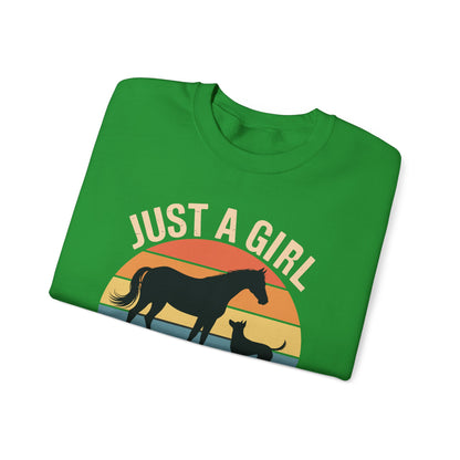 Just A Girl Who Loves Horses and Dogs Women Girls Sweatshirt