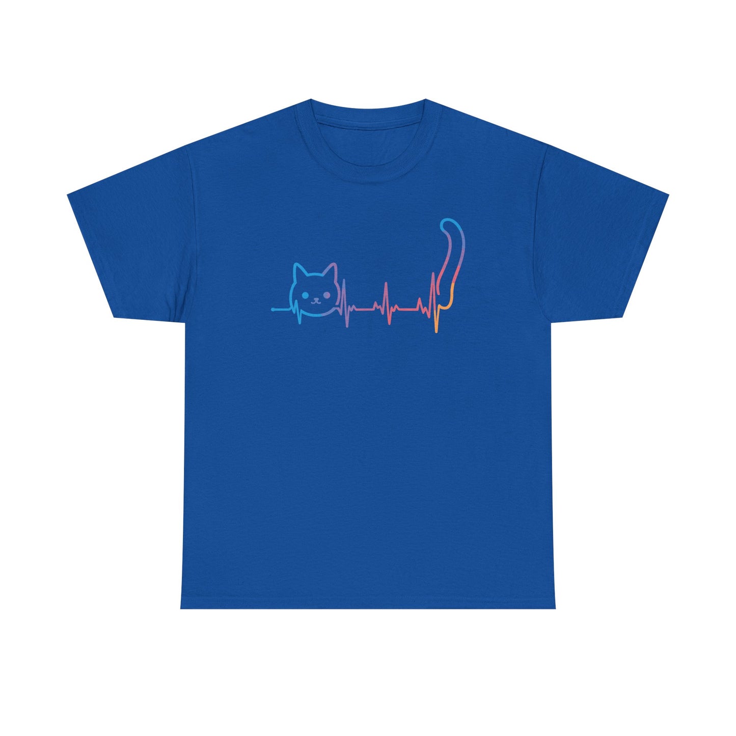 Heartbeat Cat Lover Animal Silhouette Cute Cat T-Shirt