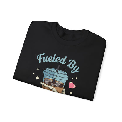 Fueled by Iced Coffee and Anxiety Funny Coffee Lover Sweatshirt