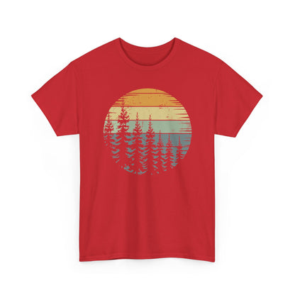Retro Forest Trees Outdoors Nature Vintage Graphic T-Shirt