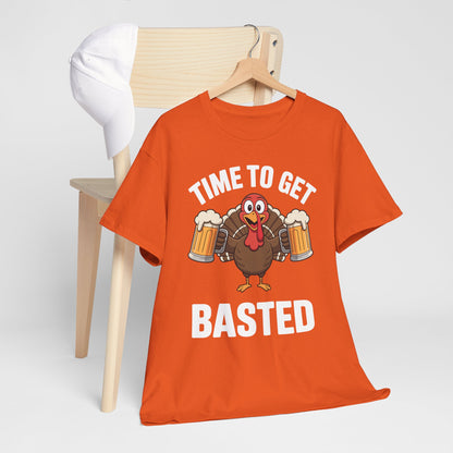 Time To Get Basted Funny Beer Thanksgiving Turkey Gift T-Shirt