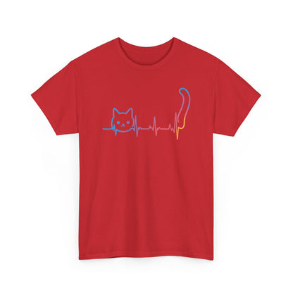 Heartbeat Cat Lover Animal Silhouette Cute Cat T-Shirt