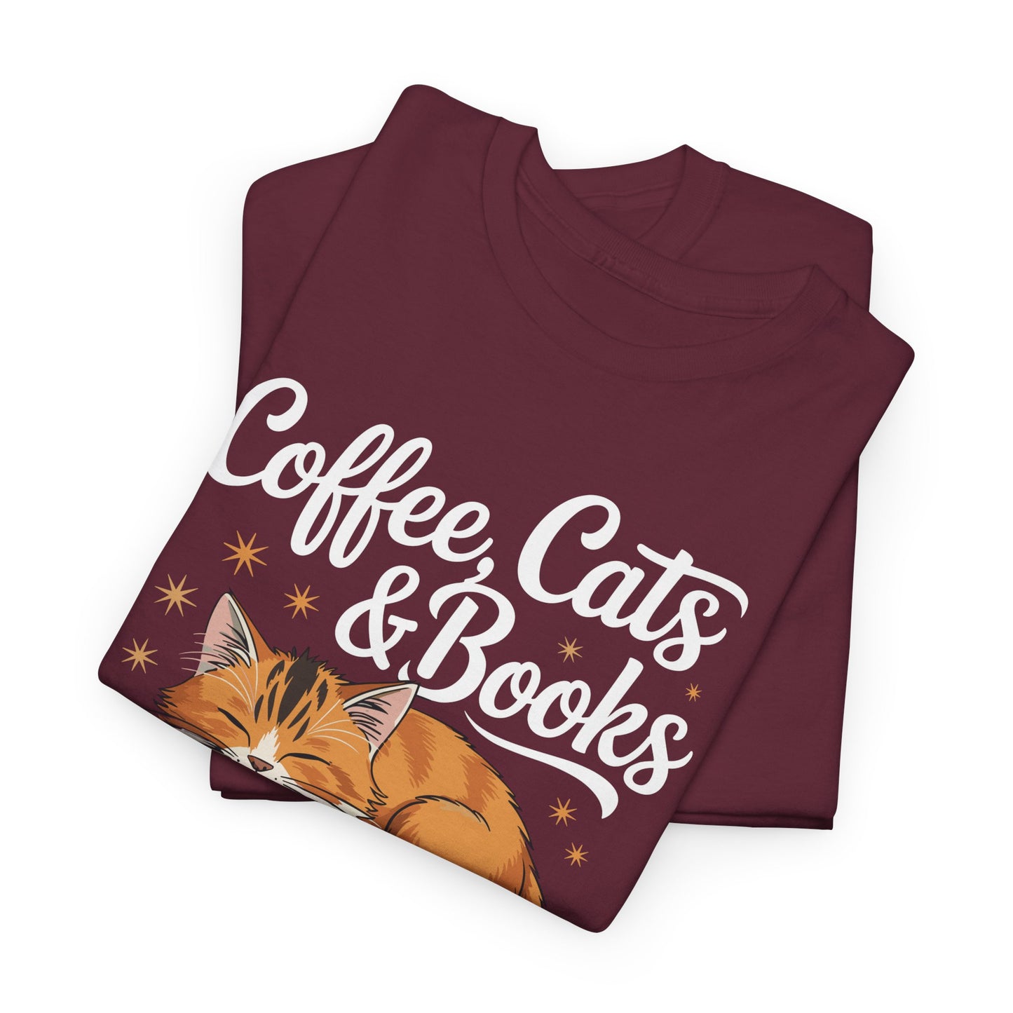 Coffee Cats & Books Lover Tee