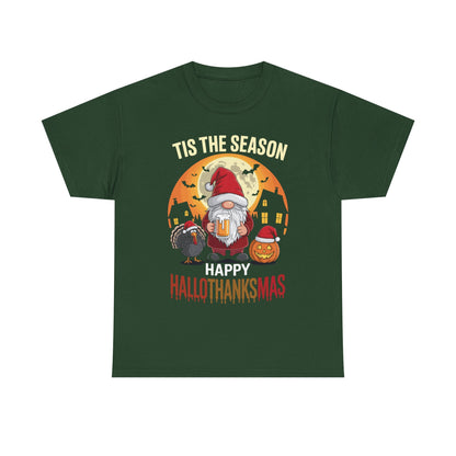 Happy Hallothanksmas Halloween Thanksgiving Merry Christmas T-Shirt
